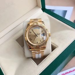 With original box 41mm mans luxury watch Datejust Date President gold Diamond Dial Asia 2813 Movement Mechanical Automatic Man's Watches Montre De Luxe