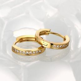 Hoop Earrings Starmoon 925 Sterling Silver Zircon Classic 18K Gold For Women Jewellery Fashion Wedding Party Gift