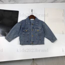 2023SS Kids Jjeans Jackets Designer Blue Jackets Protection Boys Outwear High End Children Gazzine su misura per la pentola per pannelli a pannelli