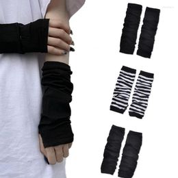 Knee Pads Unisex Fingerless Gloves Anime Cosplay Gothic Arm Warm Knit Wrist Elbow Costume