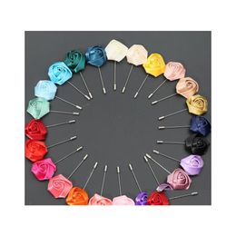 Jewellery Fashion Rose Flowers Brooches Pins Minuble Women Men Cors Brooch For Party Birthday Gifts 27 Colours Drop Delivery Wedding Ev Dhehy