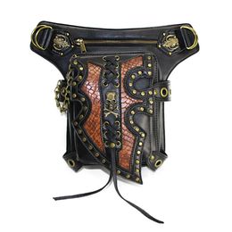 Waist fanny pack Bags Steampunk Motorcycle Bag Single Shoulder Messenger Bag Women's Mobile Phone Waist Fashion Accessories 230313