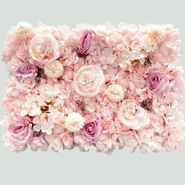 Decorative Flowers Wreaths Artificial Flowers Wall Panels 40 x 60cm Flower Wall Mat Silk Hydrangea Flower Panels for Backdrop Wedding Wall Decoration 230313