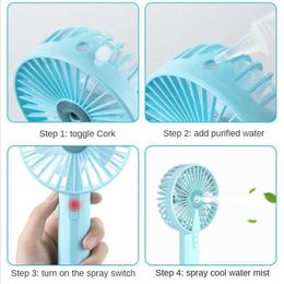 Electric Fans Portable Hand-Held Office Desktop Multifunctional Folding Double-Headed Small 3000mAh With A Neck Lanyard