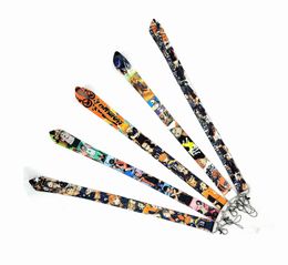 Mobile Cell Phone Charm Classic Haikyuu Japanese Anime Lanyard Keychain ID Credit Card Cover Pass Badge Bags Holder Key Holder Accessories Wholesale