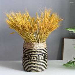Decorative Flowers Golden Wheat Ears Real Flower Ornaments Natural Dried Bouquet Wedding Decoration For Party Christmas Home Decor Craft
