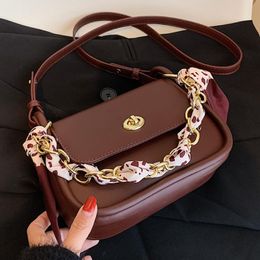 Evening Bags Vintage Small Shoulder For Women 2023 Metal Chains Handbag Designer Luxury Tote Bag With Sequined Hasp Daily