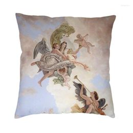 Pillow Renaissance Angels And Clouds Covers Decoration Kawaii Classical Art Salon Square Pillowcase