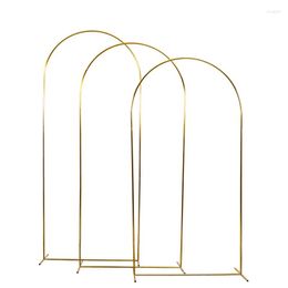 Party Decoration 3PCS Shiny Gold Metal Door Frame Wedding Backdrops Flower Arch Birthday Baptism Balloon Shelf Background Props Decorat