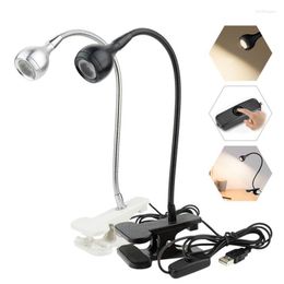 Table Lamps Usb Book-lights Clip Metal Tube Bedside-lights Flexible 3w Table-lamps Indoor Lighting Led Lights Night-lamp Clip-on Desk-light