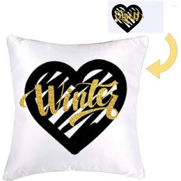 Pillow 12pcs Blank Sublimation Pillowcase Colorful Edge DIY Fashion Gifts Cover Satin Polyester Throw Case