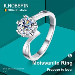 Solitaire Ring 1ct D Colour Moissanite Ring s925 Sterling Sliver Plated 18k White Gold Eternity Band Wedding Engagement Rings For Women Z0313