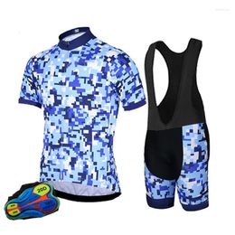 Racing Sets Men's Bike Uniform Quick Dry Breathable Cycling Jerseys Digital Printing Bicycle Suits Mtb Sportswear Short Sleeve