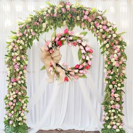 Decorative Flowers Wreaths Artificial Flower Wreaths Easter Decorations Spring Door Hanging Tulips Wreath Valetine's Day Decor Home Mother's Day Gift 230313