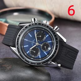 WristWatches New Mens Watches All Dial Work Quartz Watch Top Brand Chronograph Clock Rubber Belt Men Fashion OME Type 1