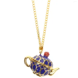 Pendant Necklaces Necklace Jewelry Teapot Tea Gifts Turkish Teacup Kettle Charm Lover Sweater Chain Lucky Creative Funny