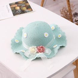 Hats Caps & Summer Girl Child 2-piece Straw Hat Handbag Pography Accessories Flower Sun Panama Baby 2023