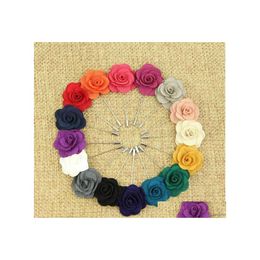 Jewellery Lapel Flower Man Woman Camellia Handmade Boutonniere Stick Brooch Pin Mens Accessories In 18 Colours Drop Delivery Wedding Pa Dh1Wi