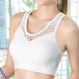 Yoga Outfit Hollow Women Out Sport Mesh Bra Top Seamless Fitness Bras Gym Padded Running Vest Shockproof Push Up Crop 04