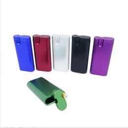 CNC All In One Aluminium Container Dugout Smoking Accessories Big Size Hitter Digger tobacco storage Cans 6 Colours Send Randomly For Pipe Tools