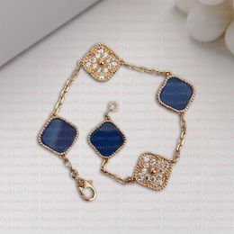 Lady classic fashion bracelet elegant 4/four-leaf clover locket box necklace high quality bracelet designer Jewellery 18K gold plated girl gift