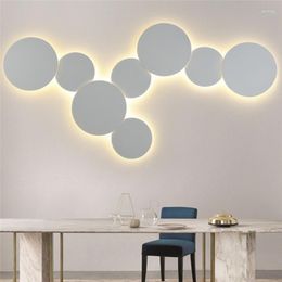 Wall Lamp Eclipse Round/Square Light For Living Room Bedroom Bedside Aluminum AC85V-265V Loft Stair Sconce