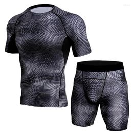Motorcycle Apparel Men Underwears Sets Running Compression Quick Dry Breathable Gym Shirt Shorts Elastic Sweat Sport Fitness Clothing