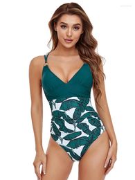 Women's Swimwear Faskob V Neck Diagonal Back Straps One Piece Swimsuit 2023 Women's Backless Sexy Beach Female Bodysuit