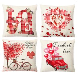 Pillow Case Romantic Valentine's Day Decoration Pillowcase Faceless Doll Balloon Cushion Cover Linen Chair Throw Cases