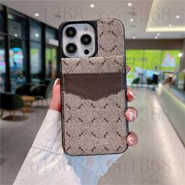 Fashion Designer Card Holder Wallet Phone Cases For iPhone 15 14 13 12 11 Pro max Case 15Pro 14pro 12pro XR Galaxy S24 S23 S22 Cellphone Cover