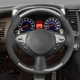 Steering Wheel Covers DIY Hand-stitched Customization Anti-Slip Wear-Resistant Cover For Juke 370Z Note Car Interior Decoration