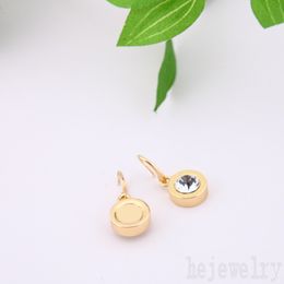 Round designer earring silver gold Colour street moving dangle alloy elegance sparkle rose gold Earrings Designer for Women hooks rhinestone earing ZB008 F23