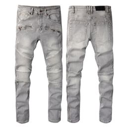 Denim Skinny Mens Designer Black Jeans Man Rip Straight Leg Zipper Fly Hole Fashion Long Hip Hop Men Ripped White Pants Rock Grey Biker 20ss Distress