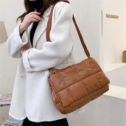 Evening Bags Winter Fashion Women's Space Bag Soft Pu Leather Padded Shoulder Crossbody For Women 2023 Female Messenger Sac