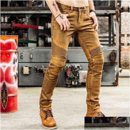 Motorcycle Apparel Uglybros Coated Windproof Racing Jeans Mens Road Driving Motorbike Protective Riding Pantalones Drop Delivery Mob Dhvu2