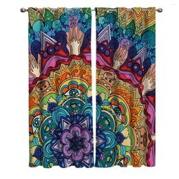 Curtain Colourful Mandala Abstract Pattern Room Curtains Living Bathroom Outdoor Kitchen Indoor Window Home Decor Textile