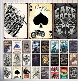 Vintage Cafe Racer Tin Sign Motorcycle Metal Sign Decor Plaque Wall Decor Man Cave Decor Pub Home Decoration Garage Plate Painting Personalized Art Decor 30X20CM w01