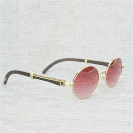 Natural Wooden Sunglasses Men Black Buffalo Horn Clear Glasses Women For Club Driving Shades Wood Round Gafas Oculos Goggles