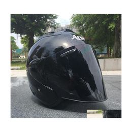 Motorcycle Helmets Black Half Helmet Outdoor Sport Men And Women Racing Open Face Dot Appd1 Drop Delivery Mobiles Motorcycles Accesso Dhwq4