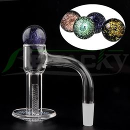 Beracky Full Weld Smoking XL Terp Slurper Quartz Banger Bevelled Edge Heady Nails With Dichro Glass Caps And Solid Quartz Pillars For Glass Water Bong Dab Rig Pipes