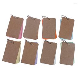 1pc Multi Colors Binder Ring Easy Flip Flash Card Kraft Paper Study Cards Blank Pages Bookmark/ DIY Greeting Card/Index