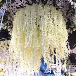 Decorative Flowers Five Forks Wedding Decoration Wisteria Flower Party Ceiling Centrepieces Decor Vine White Red Blue Purple Pink