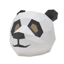 Party Masks Panda 3D animal Mask DIY cut free Party Halloween shop decoration tools origami Headcover 230313