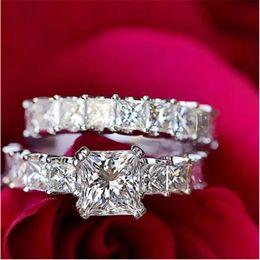 14K Gold Vintage Lab Diamond Finger Ring sets Party Wedding band Rings for Women Men Engagement Jewelry Gift