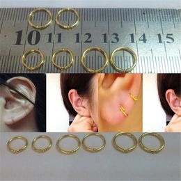 Hoop Earrings 1pcs Authentic 24K 999 Yellow Gold Wrap Ears Earring Woman Gift