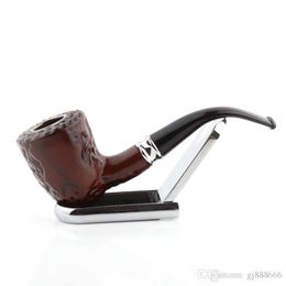 Smoking Pipes New Portable Anti-skid Pipe Imitated Redwood Carving Removable Cleaning Resin