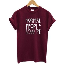 Women's T Shirts Mujer Women Maroon T-shirt Normal People Printed Clothes 2023 Funny Tshirt Short Sleeve Summer Tumblr Tops