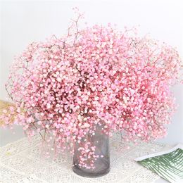 Decorative Flowers Wreaths 160g Big Bunch Preserved Gypsophila Natural Dried Flower Fresh Baby's Breath Bouquets Gift Wedding Decoration Easter Home Decor 230313