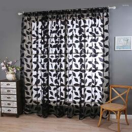 Curtain European Curtains Panel Flower Leaf Valances Transparent Window Screen Treatment Sheer For Living Room