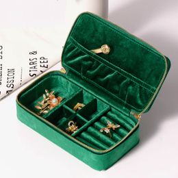 Jewelry Boxes Luxury Velvet Jewelry Box Storage Rings Earrings Display Rectangle Jewelry Organizer Box Portable Jewelry Box Women Gifts 1PC 230311